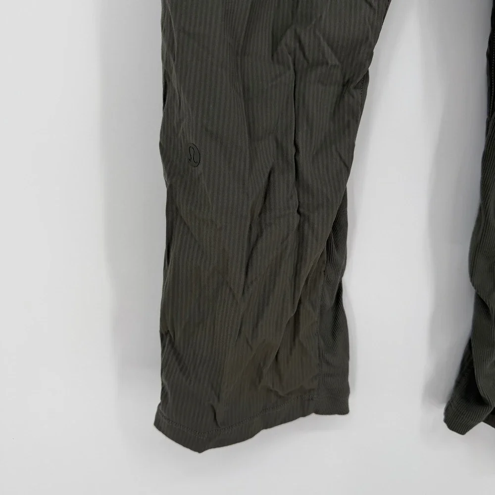 Lululemon Align Ribbed Jogger Pants Olive Green Size 4 Drawstring Pockets